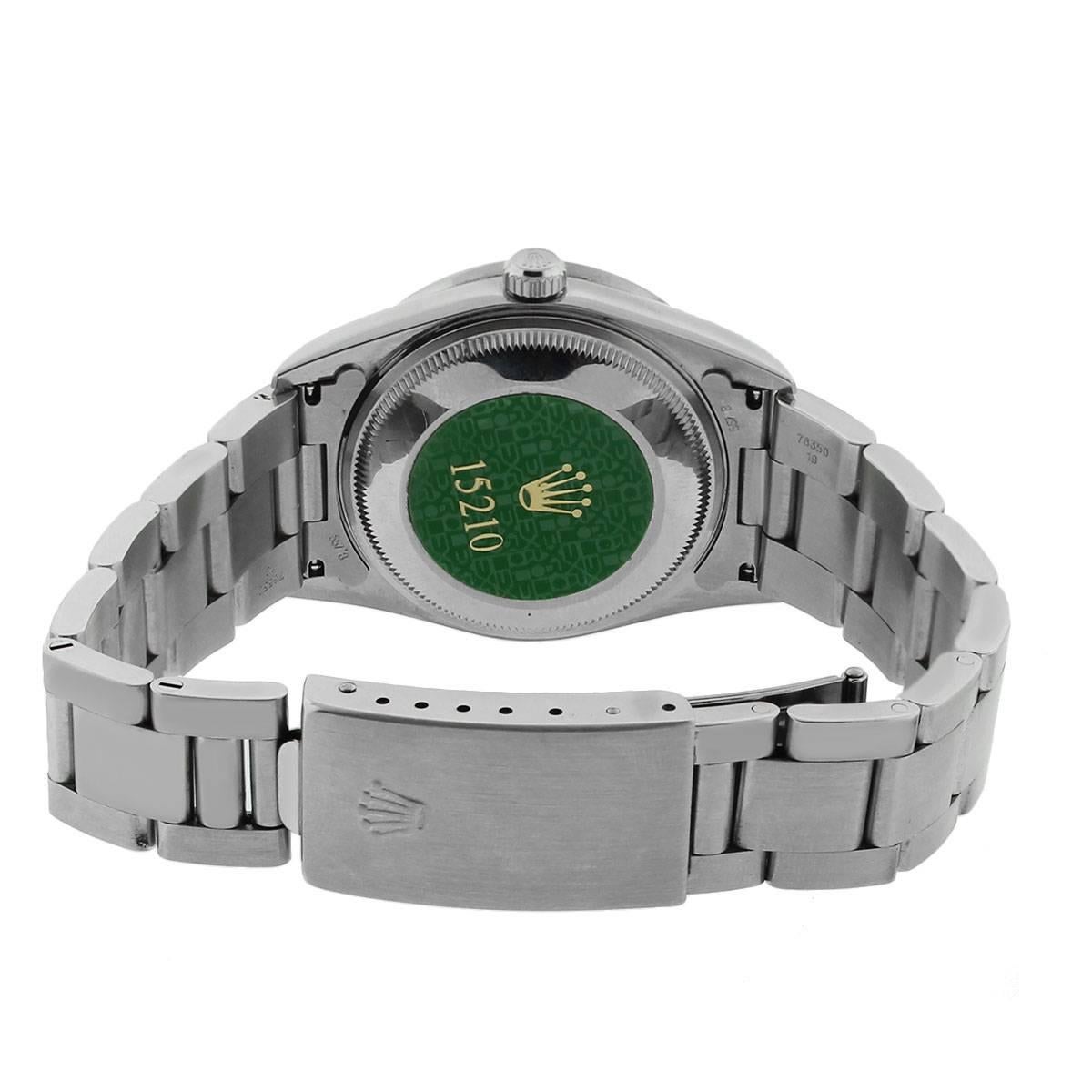 Rolex Stainless Steel Date Salmon Dial Wristwatch In Excellent Condition In Boca Raton, FL