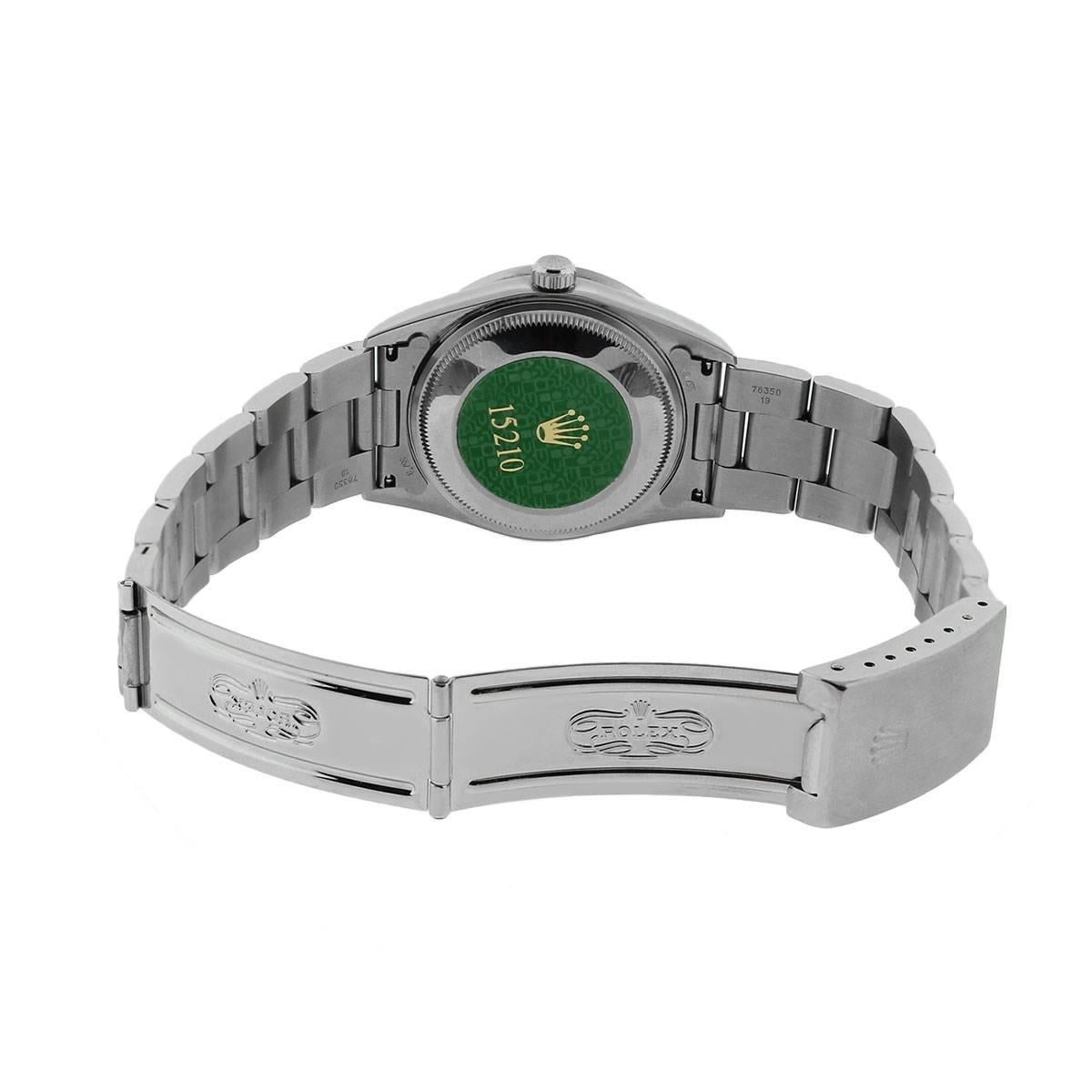 Women's or Men's Rolex Stainless Steel Date Salmon Dial Wristwatch