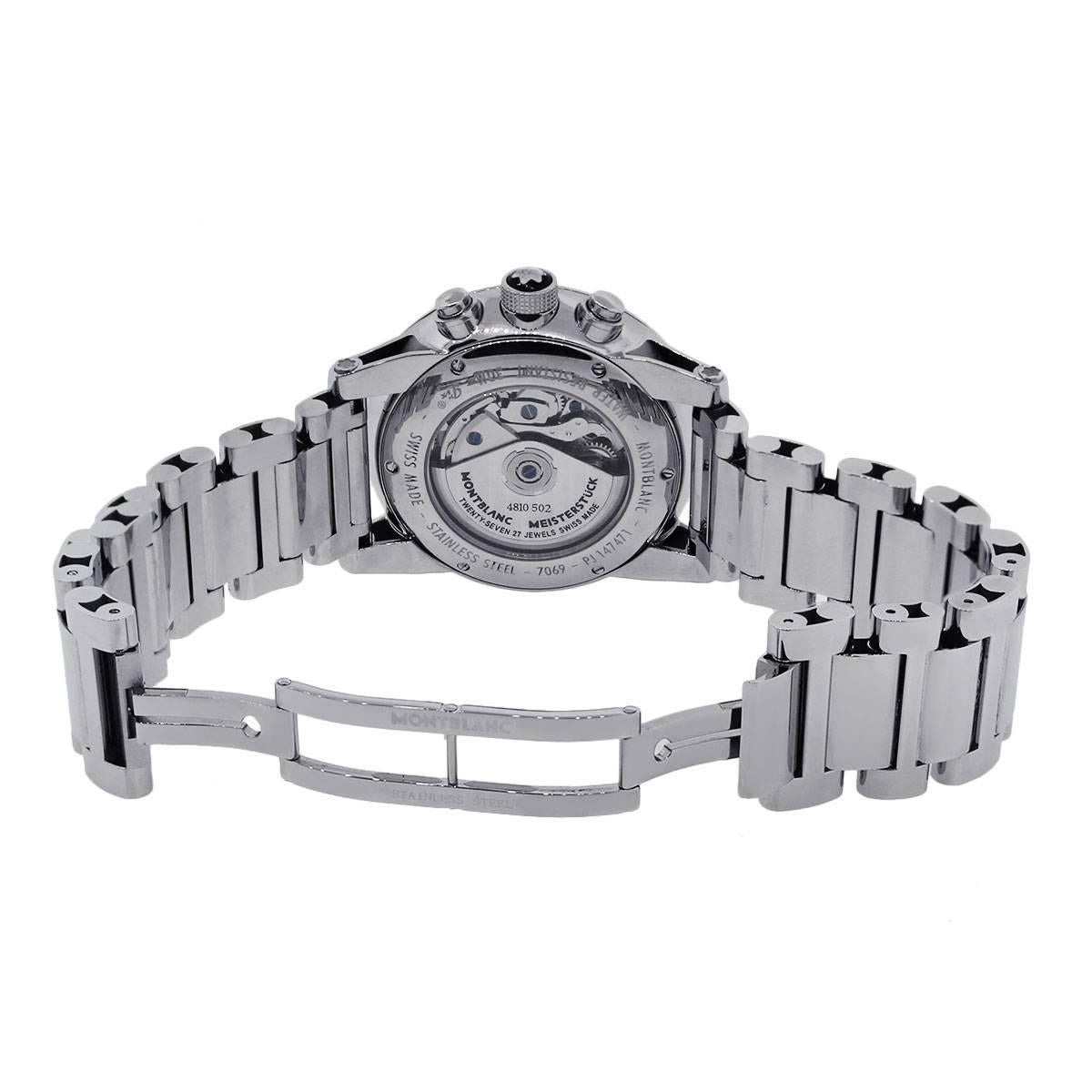 Mont Blanc Edelstahl Timewalker Chronograph Automatik-Armbanduhr im Zustand „Neu“ im Angebot in Boca Raton, FL