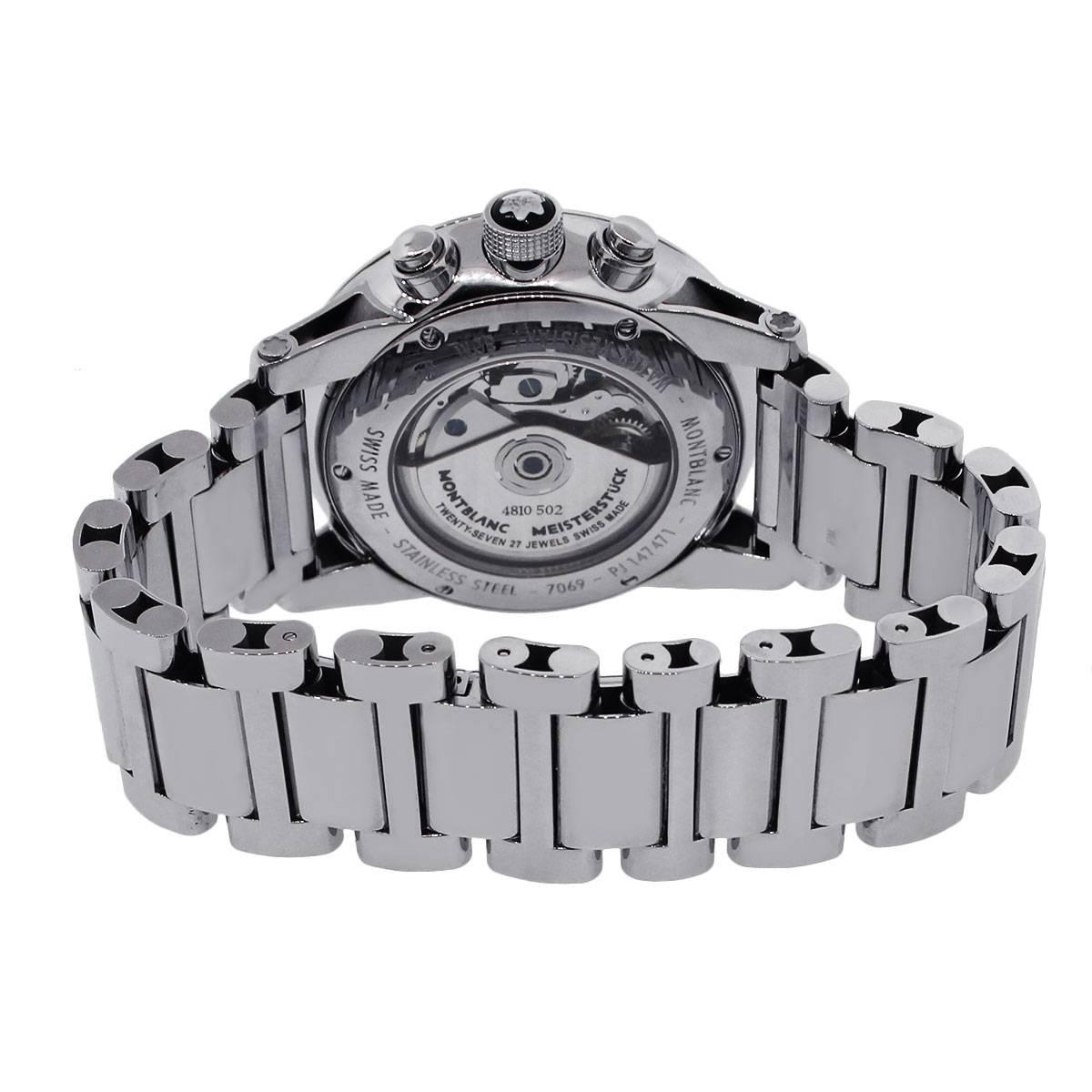 Montre-bracelet Mont Blanc Timewalker Chronographe automatique en acier inoxydable Pour hommes en vente