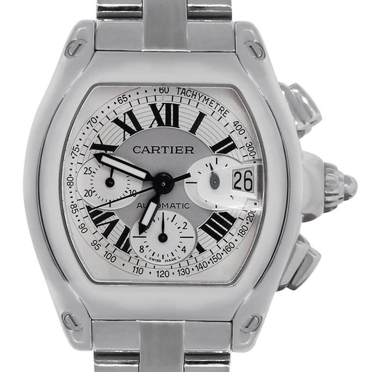 Cartier Stainless Steel Roadster XL 2618 Chronograph Dial Automatic