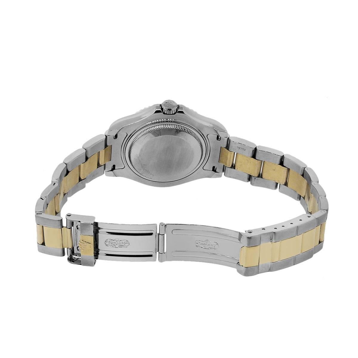 Women's or Men's Rolex yellow gold stainless steel Midsize Yacht Master Wristwatch Ref 68623 