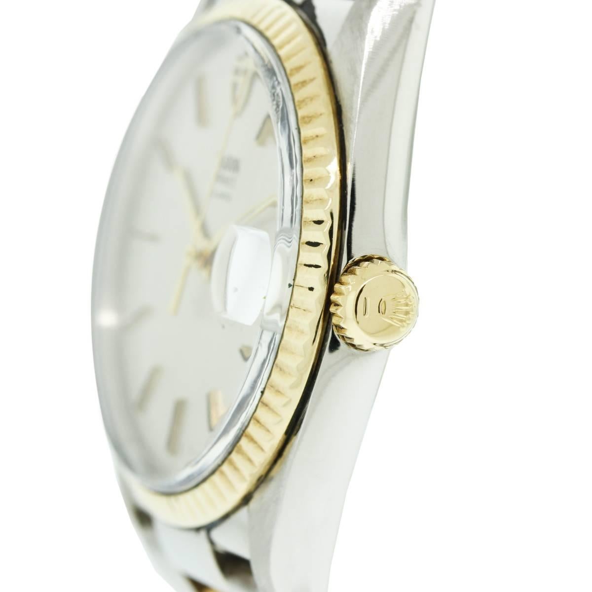 Tudor Prince Yellow Gold Stainless Steel Silvered Dial Automatic Wristwatch In Excellent Condition In Boca Raton, FL