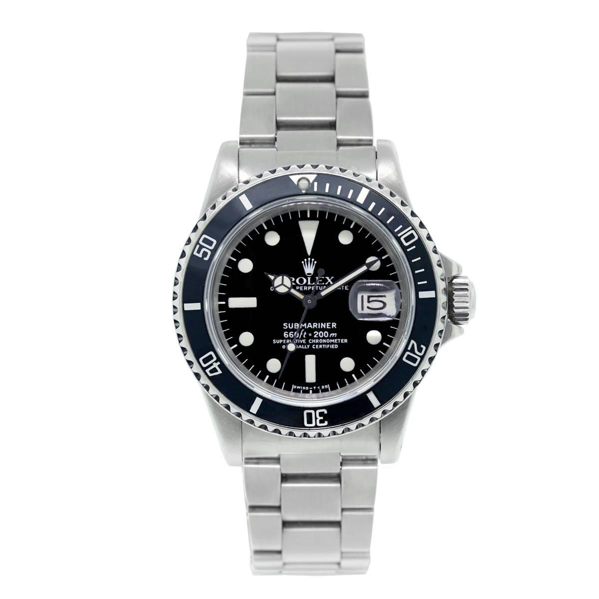 Rolex Stainless Steel Black Dial Submariner Automatic Wristwatch  In New Condition In Boca Raton, FL