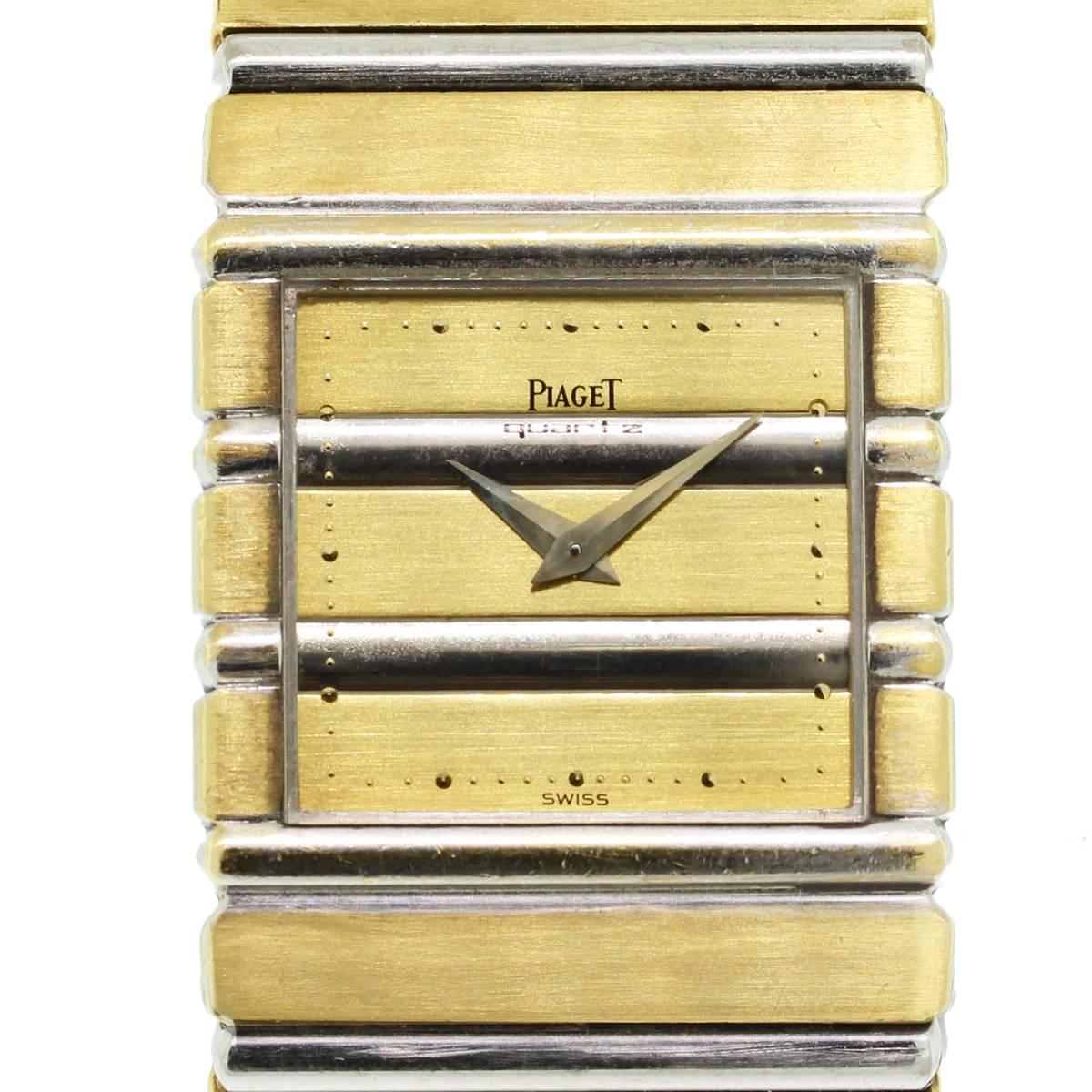 Piaget Polo White and Yellow Gold Polo Quartz Wristwatch