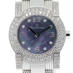 Carl F Bucherer Ladies White Gold Dial Pathos Diamond Quartz Wristwatch