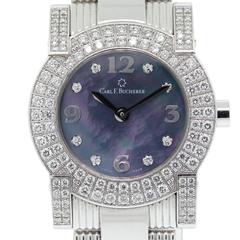 Carl F Bucherer Ladies White Gold Dial Pathos Diamond Quartz Wristwatch 12