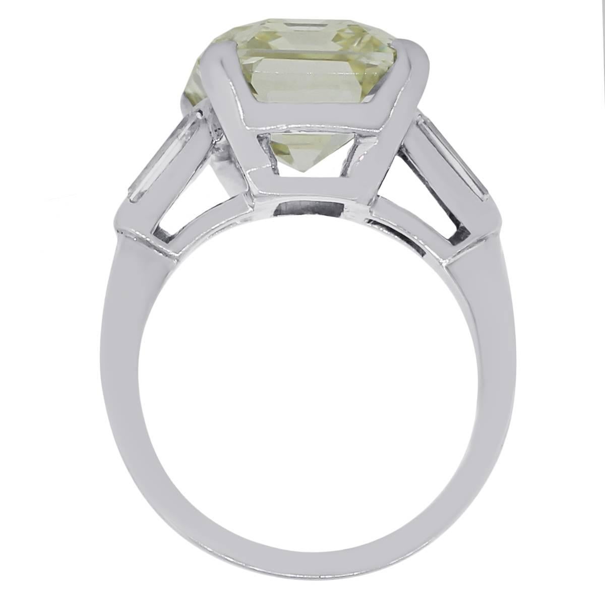7.59 Carat GIA Certified Emerald Cut Diamond Platinum Ring In Excellent Condition In Boca Raton, FL