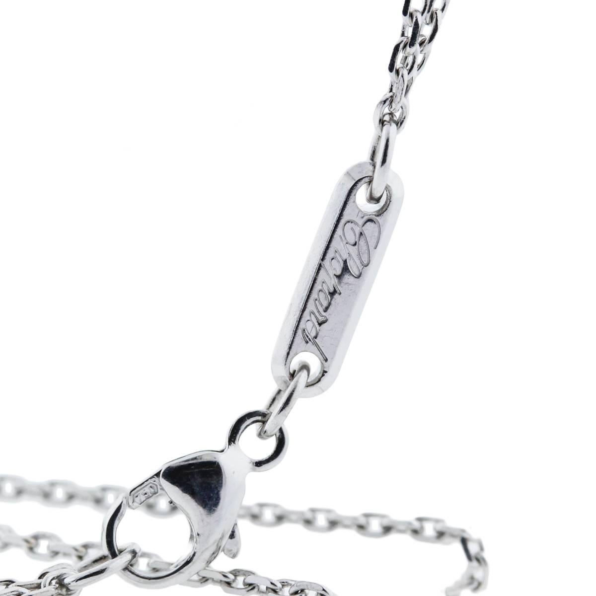 Style
Chopard 18K White Gold Happy Spirit Diamond Heart Necklace
Material	18k White  Gold
Total Weight 
17.8dwt (27.7g)
Necklace Length
Chain is 24''
Pendant Size	1.05" x 1.20"
Clasp	Lobster Clasp
Comes with
Authentic Chopard Box and