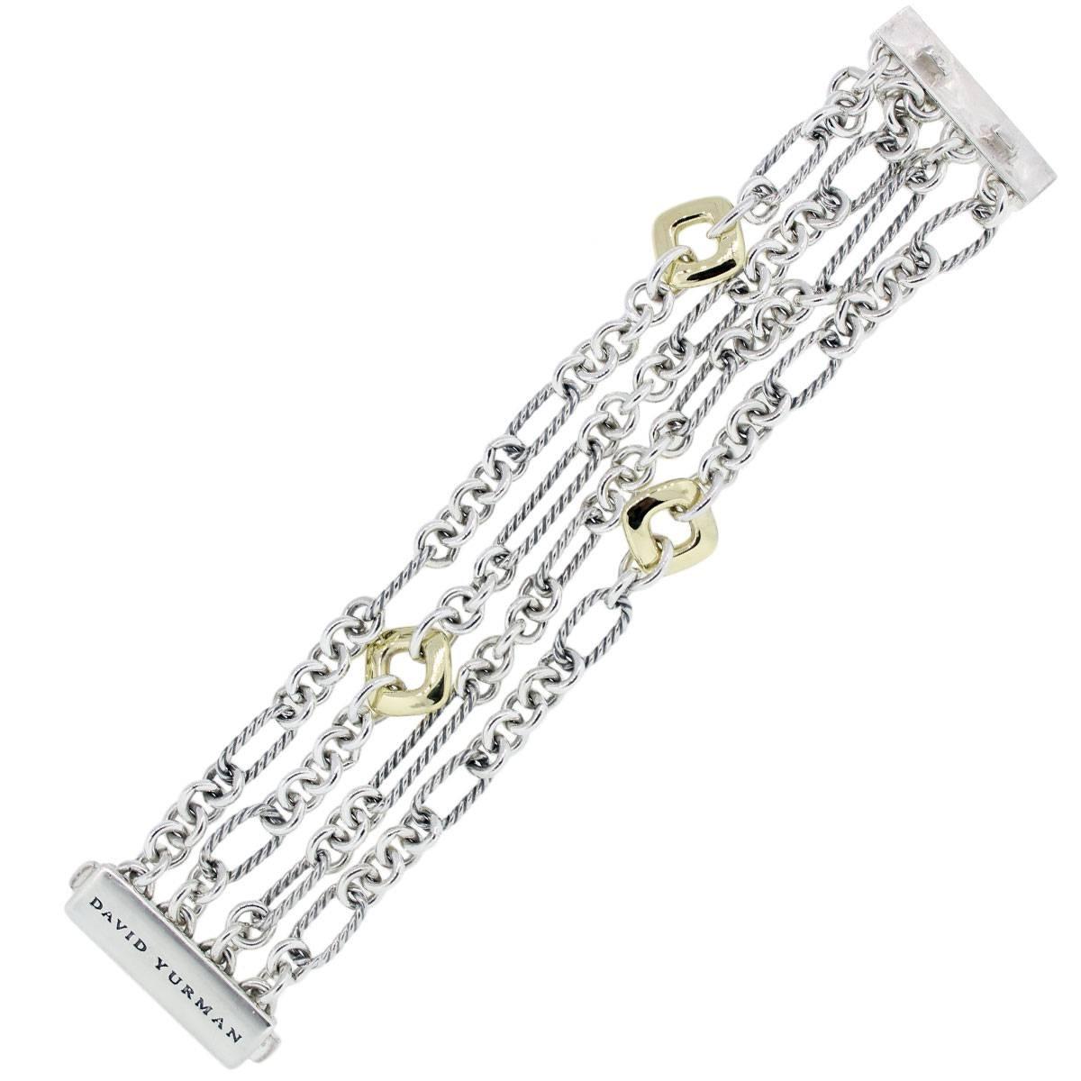 Brand: David Yurman
Material: Sterling Silver and 18k Yellow Gold
Total Weight: 88.3g (56.8dwt)
Measurements: 7.25