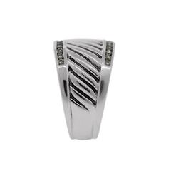 David Yurman Sterling Silver Ice Diamond Cigar Band Ring