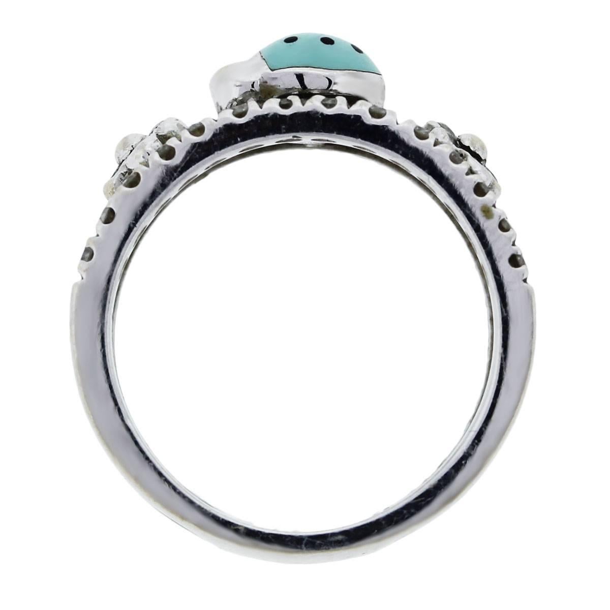 Aaron Basha Natural Diamond Ladybug 18 Karat Ring In Stock

Style: Aaron Basha 18k White Gold and Diamond Ladybug Ring
Diamond Details: Approximately 0.78 carats of Round Brilliant cut Diamonds. Diamonds are approximately H in Color and