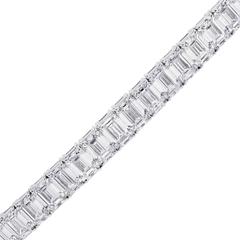 36.03 Carat Emerald Cut Diamond Platinum Tennis Bracelet 1