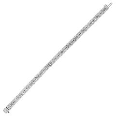 30.38 Carat Asscher Cut Diamond White Gold Tennis Bracelet