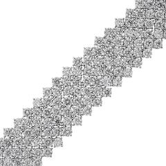 46.6 Carat Diamond White Gold Multi Row Bracelet
