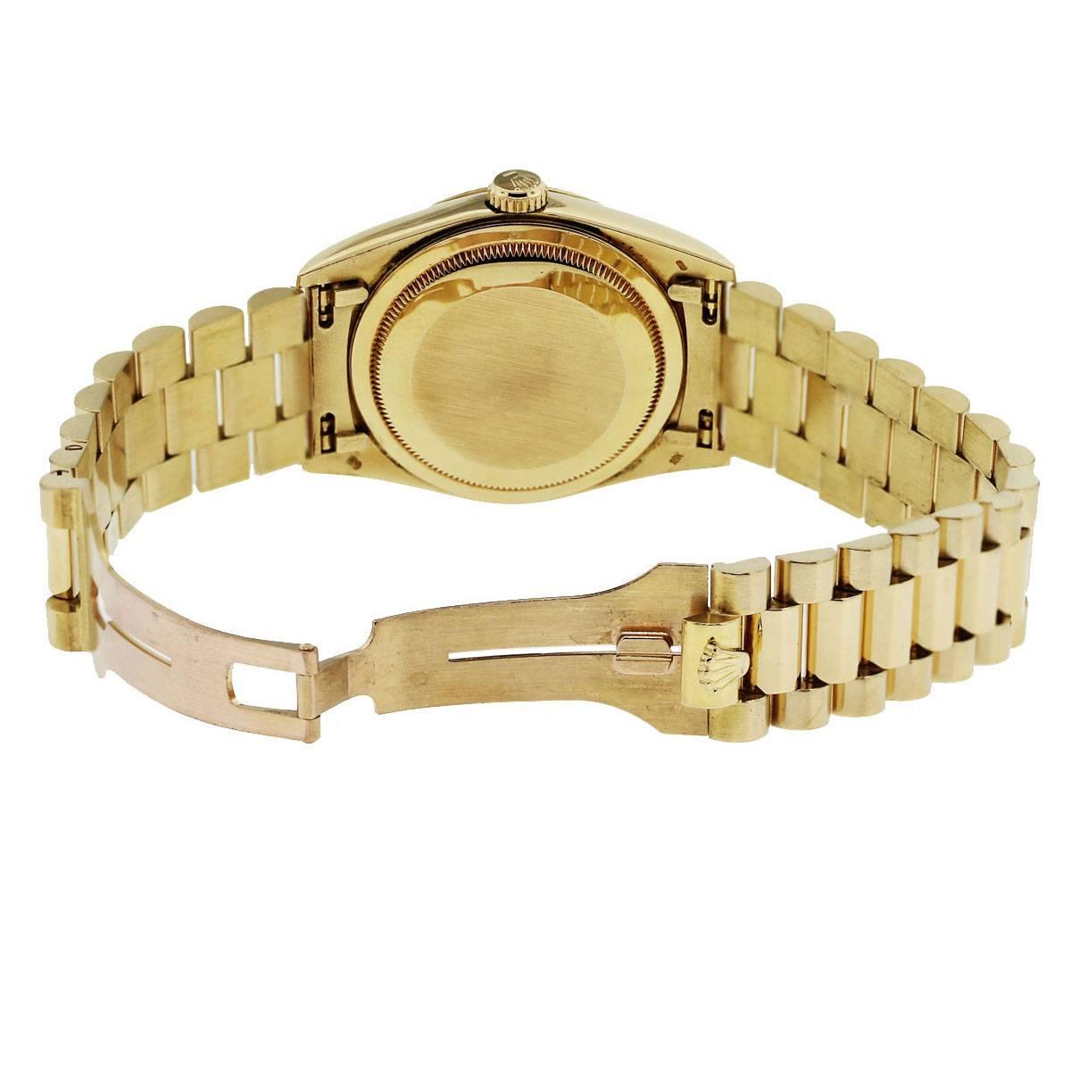 Rolex Yellow Gold Lapis Dial Day-Date Presidential Automatic Wristwatch In Excellent Condition In Boca Raton, FL