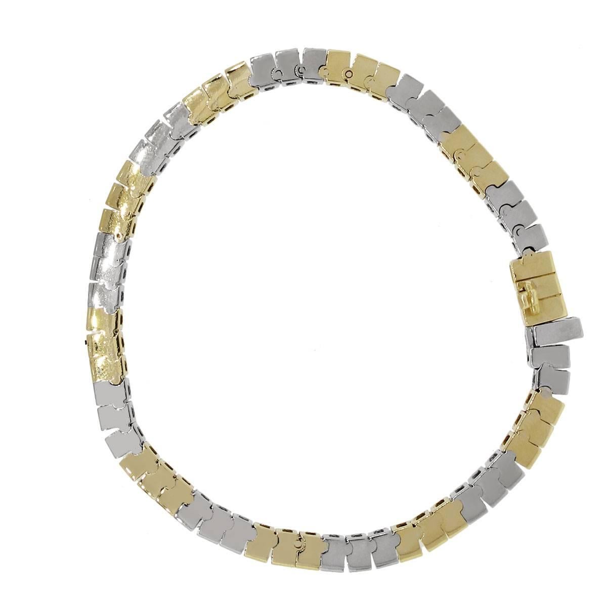 Women's or Men's 7.96 Carat Diamond Two-Tone Bracelet