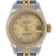 Rolex Ladies Yellow Gold Stainless Steel Datejust Roman Dial Automatic Watch