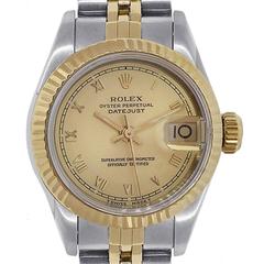 Rolex Ladies Yellow Gold Stainless Steel Datejust Roman Dial Automatic Watch 11