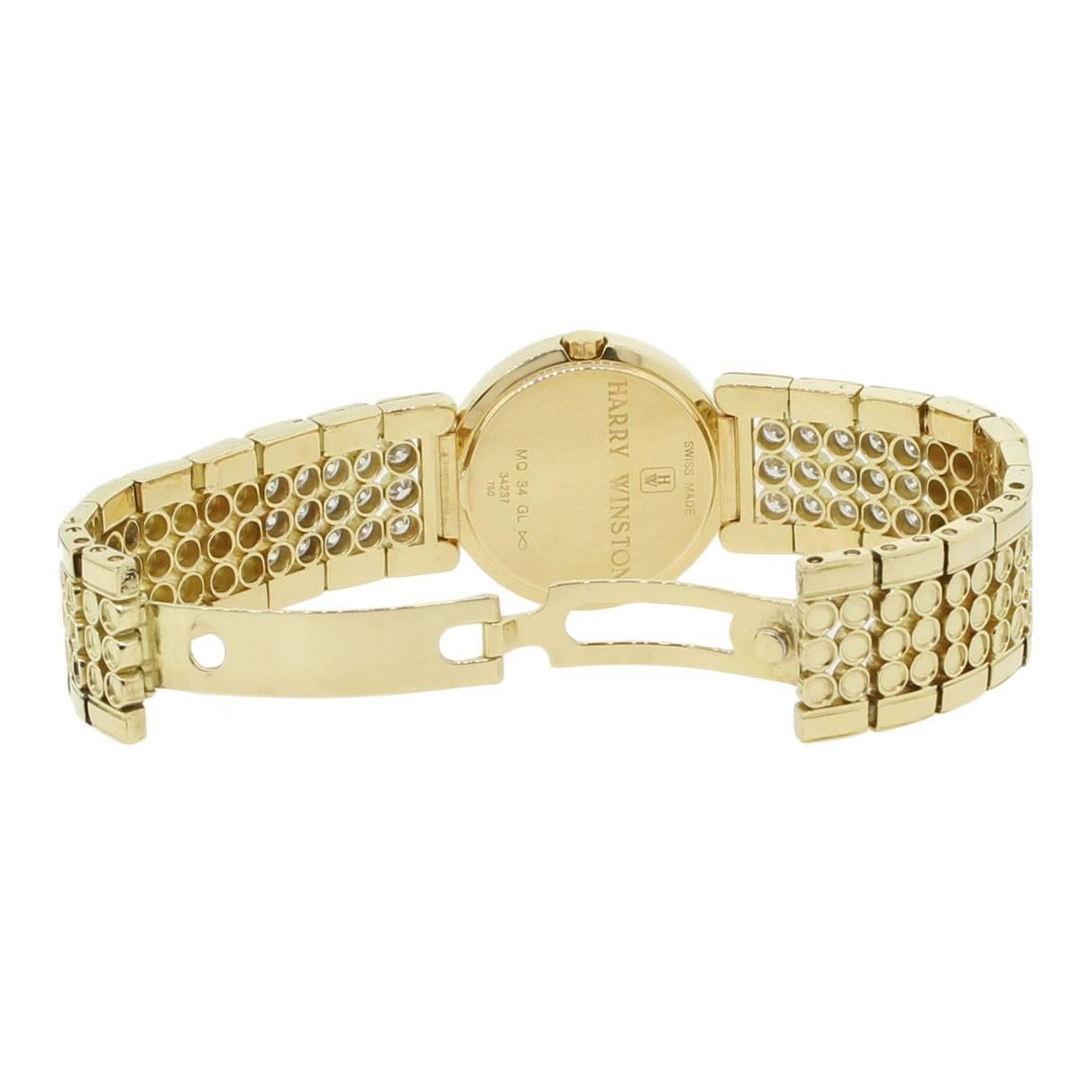 Men's Harry Winston Yellow Gold Diamond Premier Quartz Wristwatch