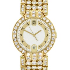 Used Harry Winston Yellow Gold Diamond Premier Quartz Wristwatch