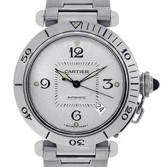 Cartier Stainless Steel Skeleton Back Pasha Wristwatch Ref 2378