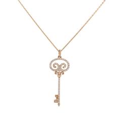 Chopard Rose Gold Diamond Key Pendant and Necklace