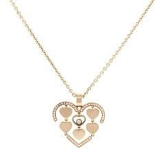 Chopard Rose Gold Happy Amore Floating Diamond Necklace
