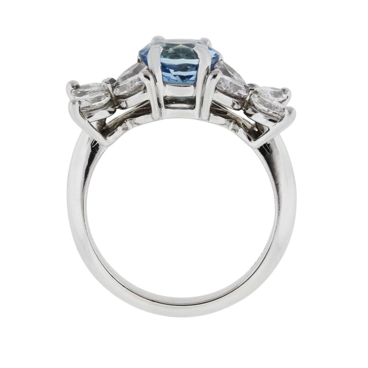 Tiffany and Co. Victoria Aquamarine Diamond Platinum Ring at 1stDibs ...