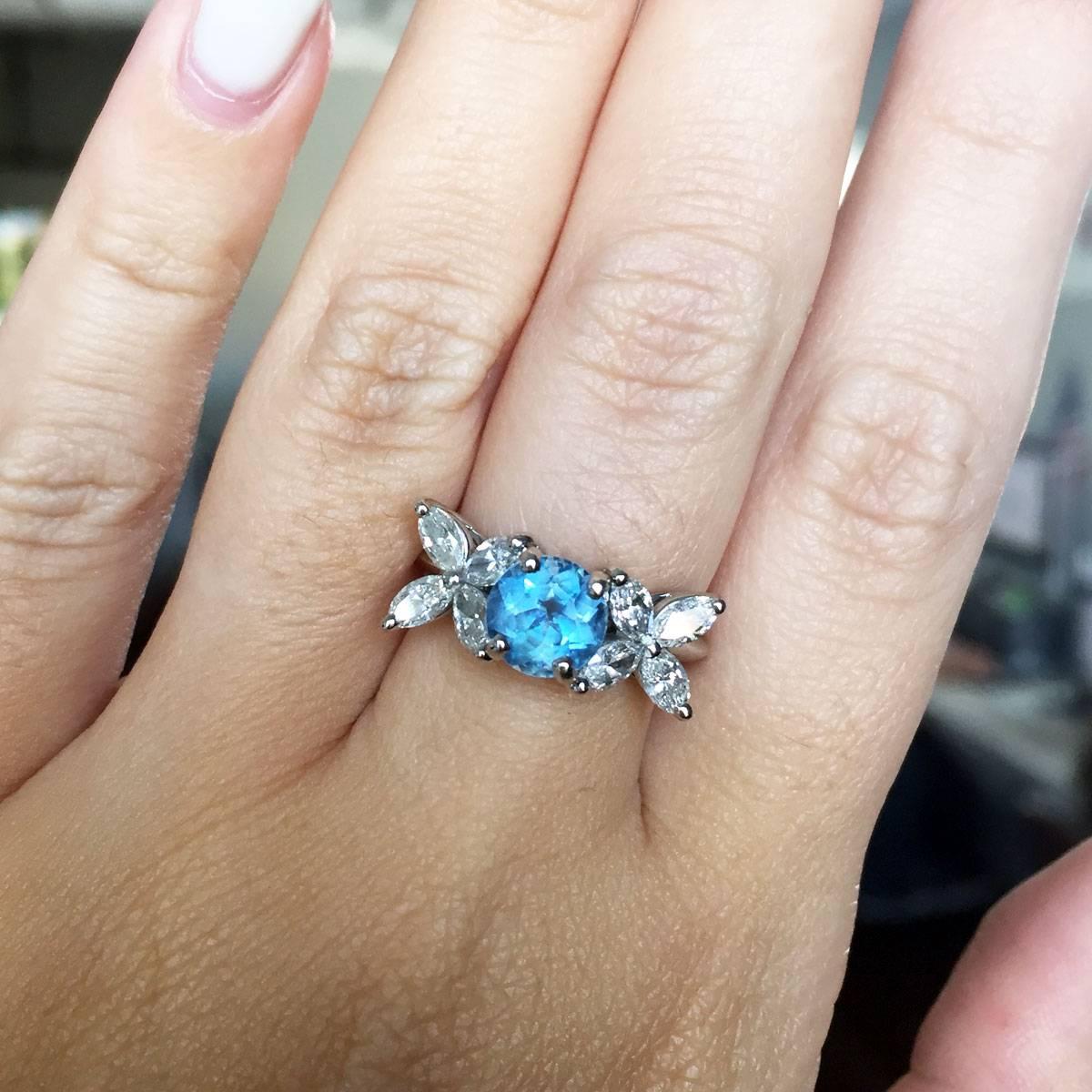 Tiffany & Co. Victoria Aquamarine Diamond Platinum Ring In Excellent Condition In Boca Raton, FL
