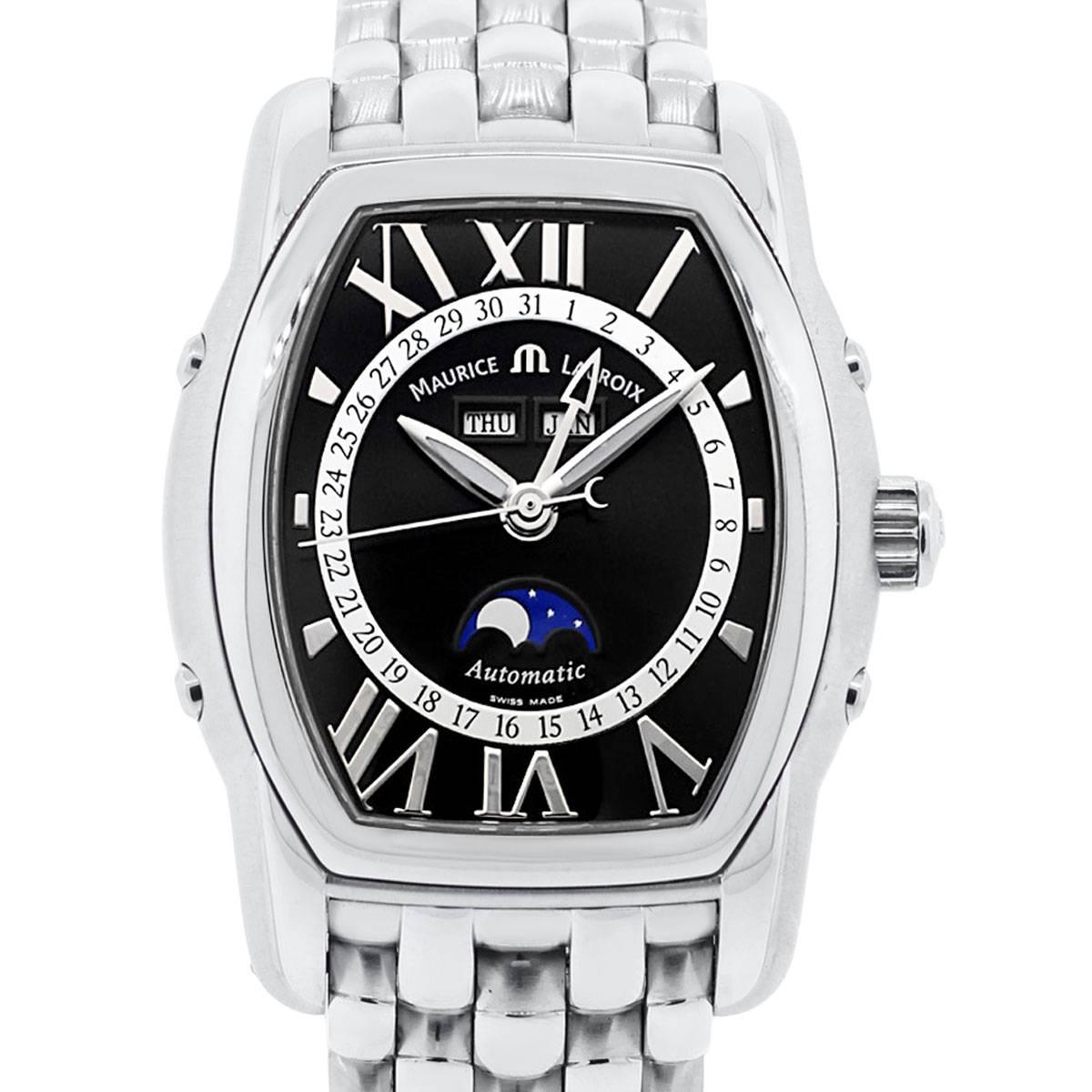 Maurice Lacroix Stainless Steel Masterpiece Phase de Lune Tonneau Wristwatch