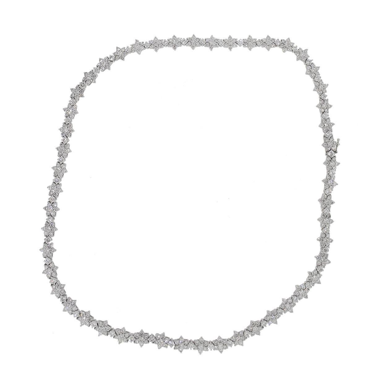 14.90 Carat Diamond Platinum Necklace In Excellent Condition In Boca Raton, FL