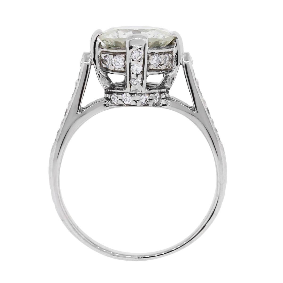 EGL Certified Diamond White Gold Engagement Ring In Excellent Condition In Boca Raton, FL