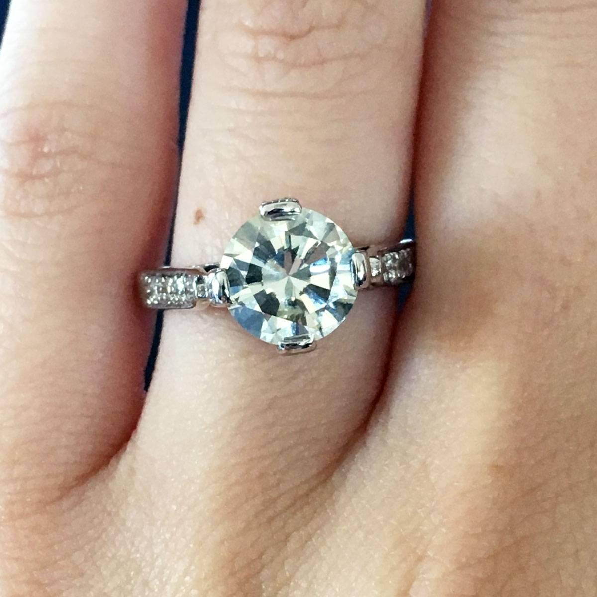 EGL Certified Diamond White Gold Engagement Ring 1
