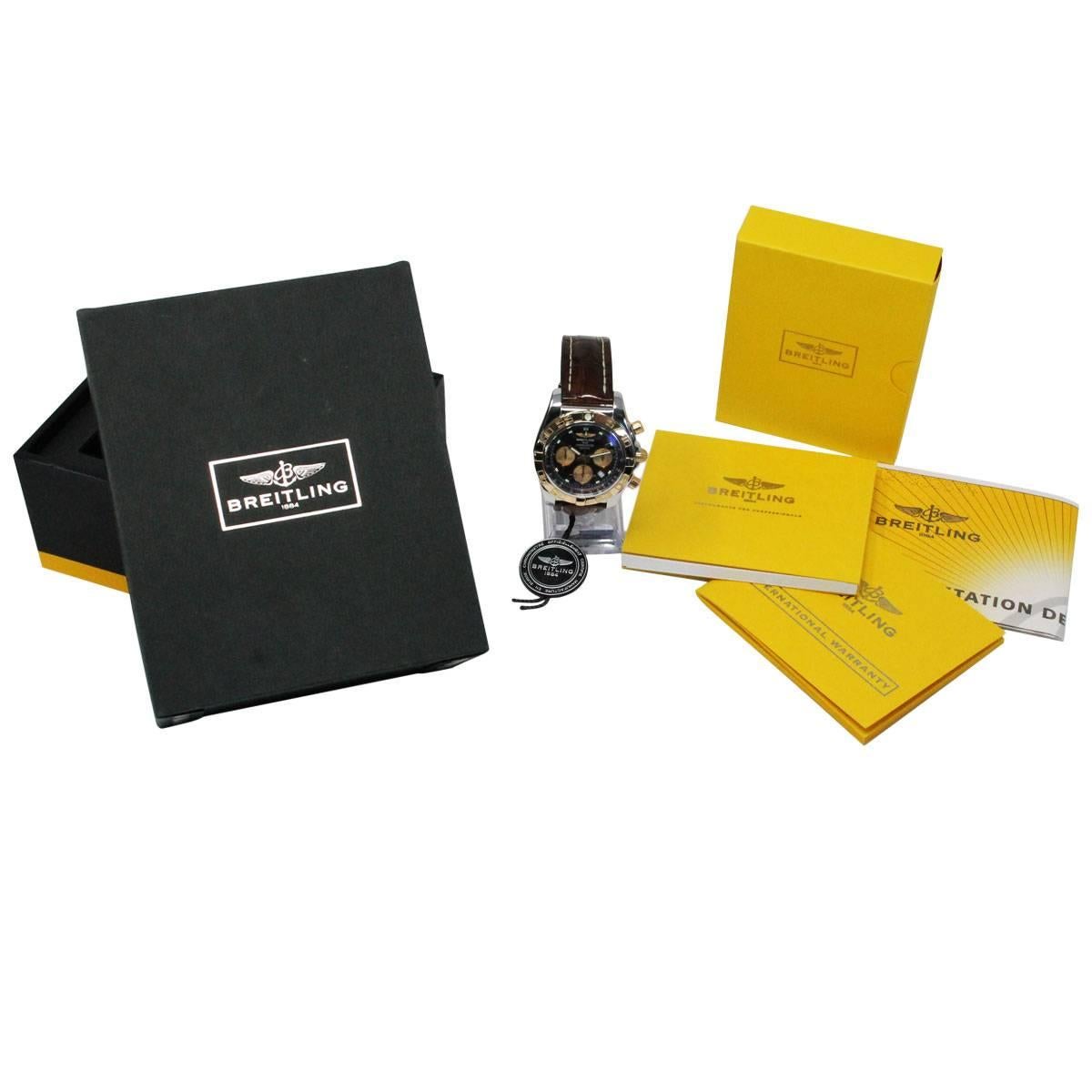 Breitling Rose Gold Chronomat Automatic Wristwatch Ref CB0110   1