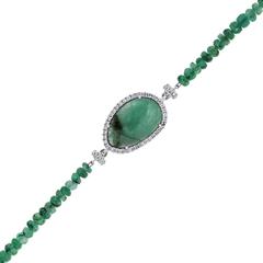 Meira T Emerald Diamond White Gold Bracelet 8