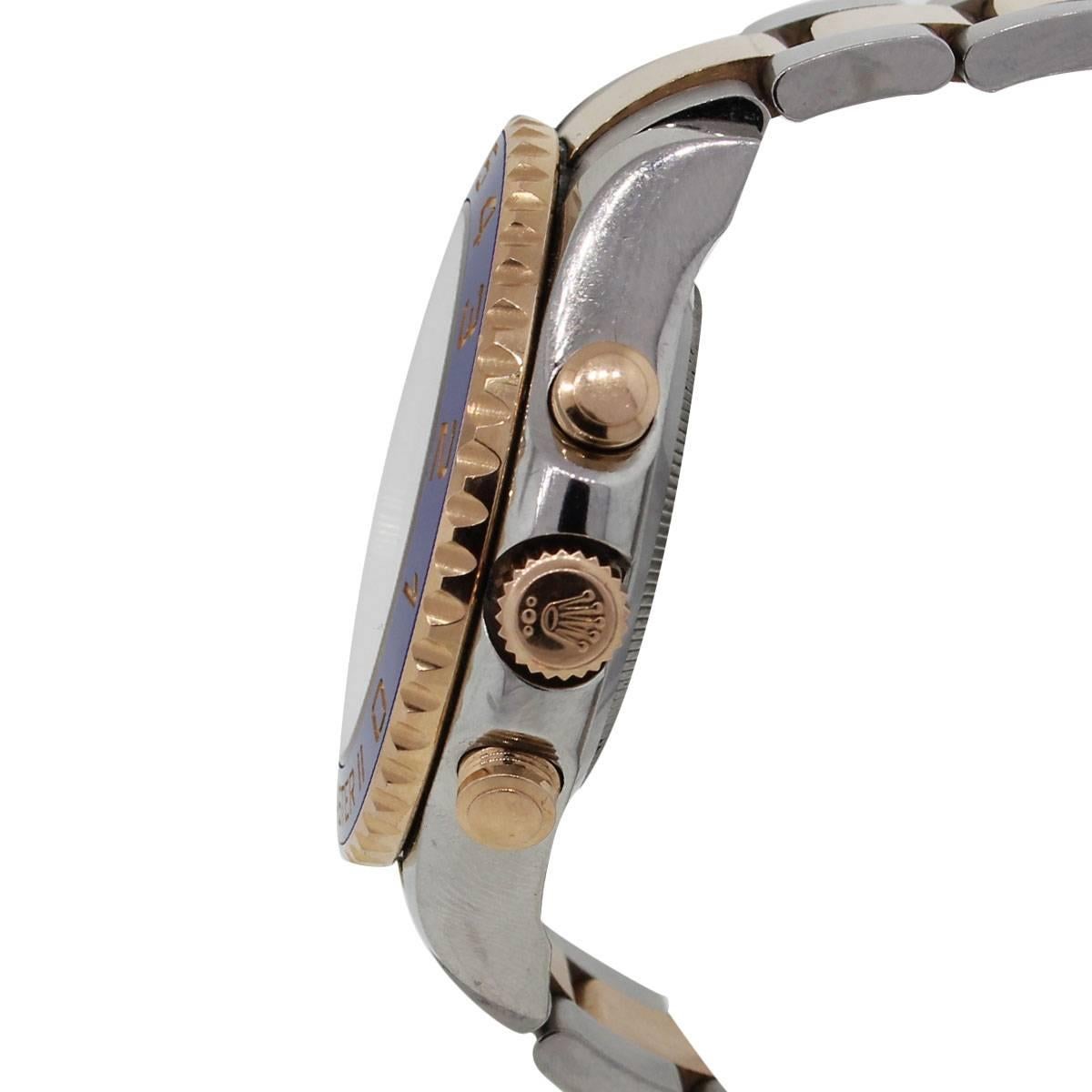 Men's Rolex Rose Gold Stainless Steel White Dial Yacht Master II Wristwatch