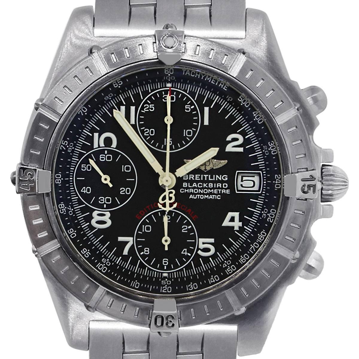 Breitling Stainless Steel Blackbird Chronograph Wristwatch Ref A13353