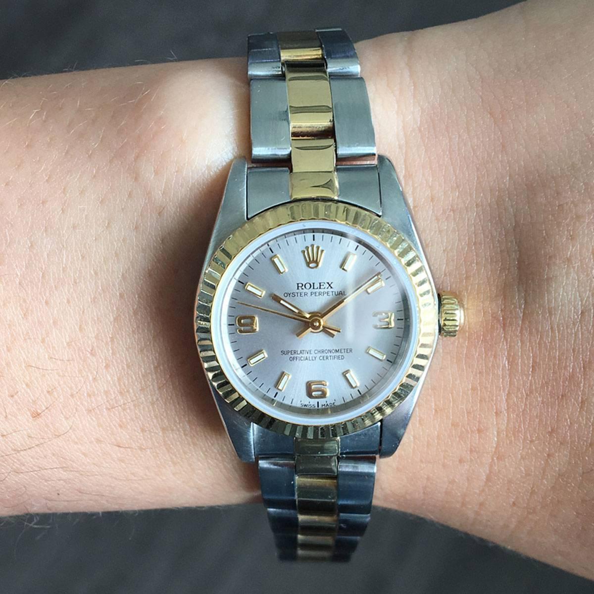 Rolex Ladies Yellow Gold Stainless Steel Oyster Perpetual Automatic Wristwatch 3