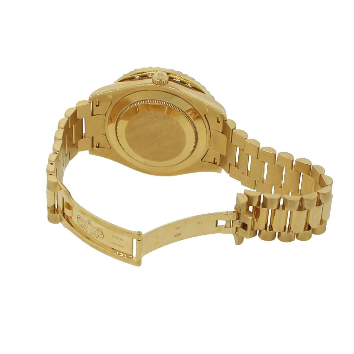 Rolex Yellow Gold Day Date II Diamond Dial Automatic Wristwatch 1