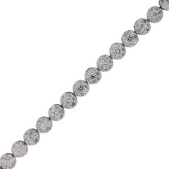 Diamond White Gold Flower Cluster Bracelet 12