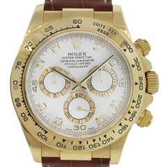 Rolex Daytona Yellow Gold White Dial Wristwatch