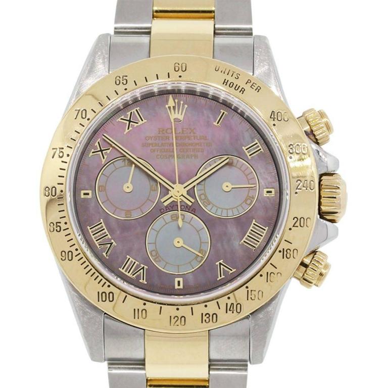 rolex daytona two tone mother of pearl