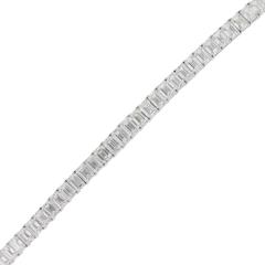 35.40 Carat Emerald Cut Diamonds Platinum Graduated Tennis Bracelet 6
