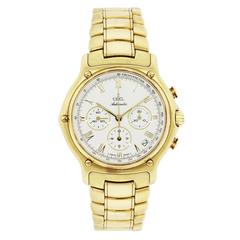 Ebel Gelbgold Chronograph Römisches Zifferblatt Automatik-Armbanduhr:: 1911