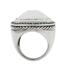 David Yurman White Agate Diamond Sterling Silver Ring