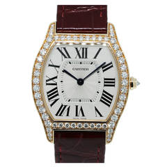 Cartier Lady's Rose Gold Diamond Tortue Quartz Wristwatch Ref  WA501008