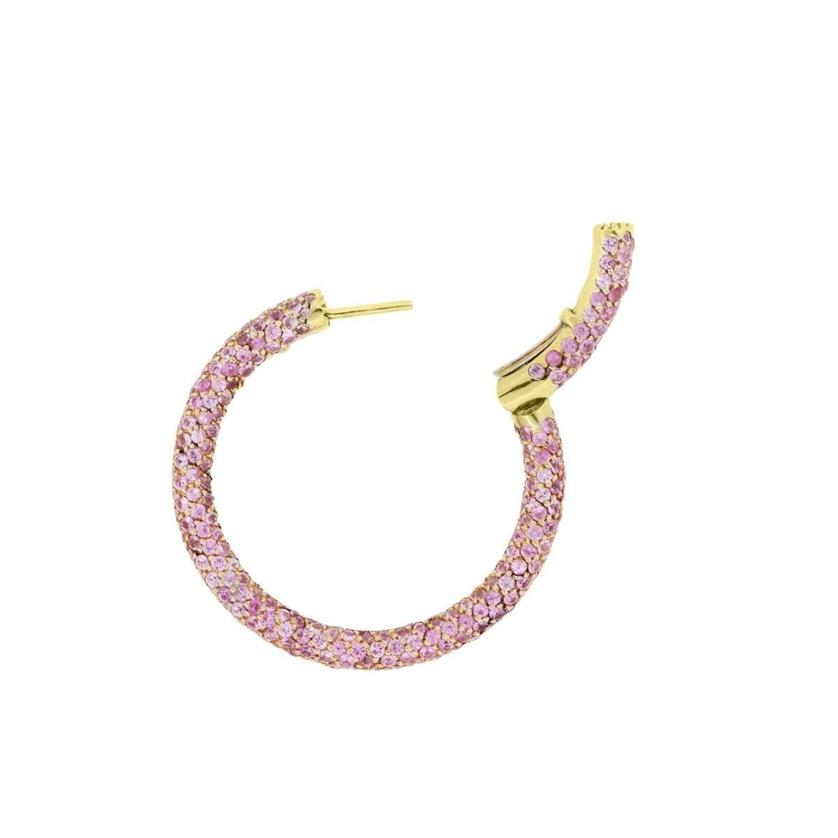 pink round earrings