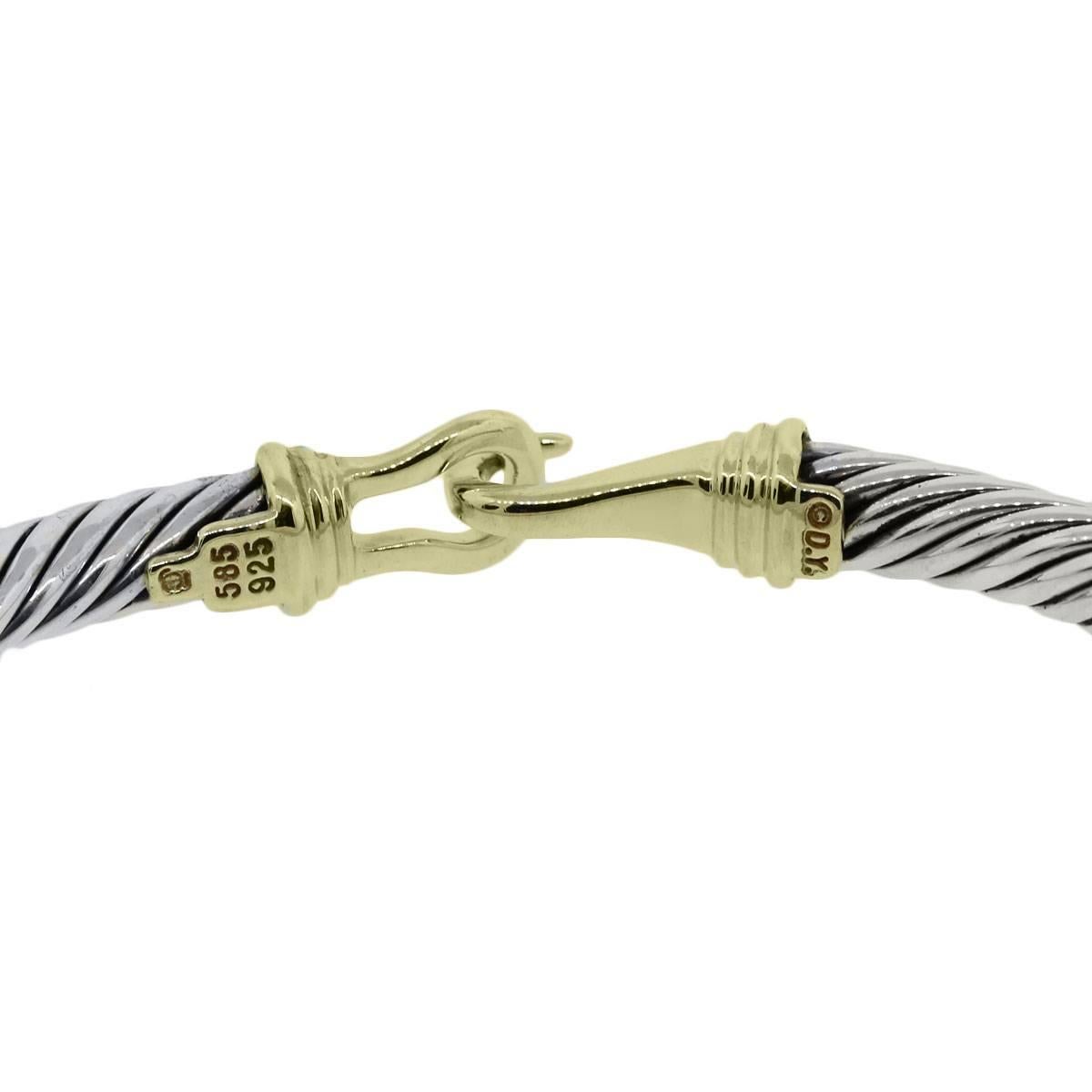 Women's or Men's David Yurman Two-Tone Thoroughbred Cable Bangle