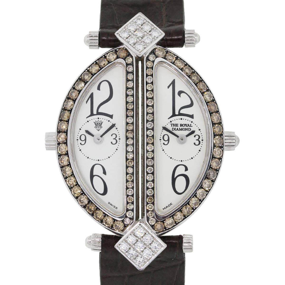 The Royal Diamond white gold Double Diamond quartz Wristwatch Ref BA812 